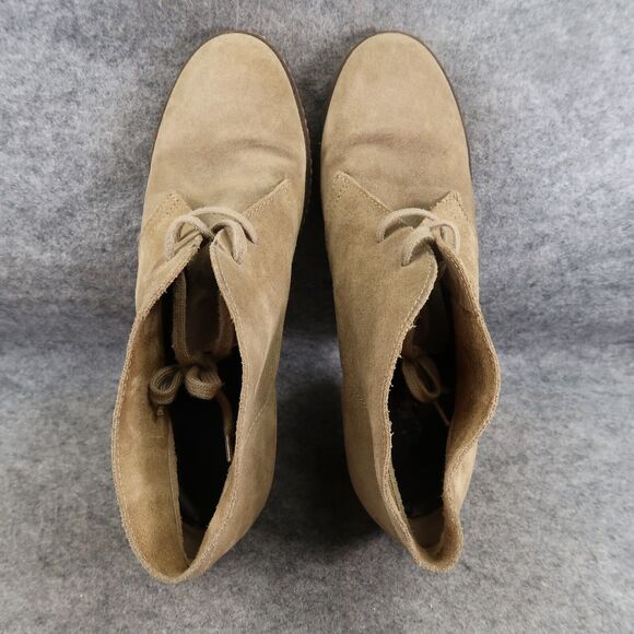 J Crew Shoes Womens 10 Bootie Wedge Chukka Leather Fashion Classic Lace Up Brown - Picture 8 of 15